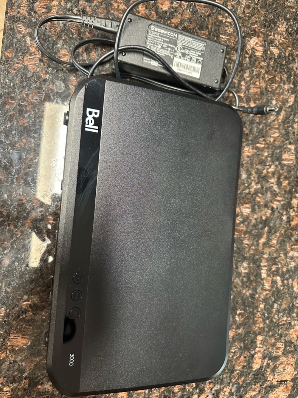 Bell 3000 Black Modem Router with Power Adapter